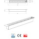 Palnik 52cm inox srebrny do zabudowy