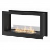 Biokominek czarny przelotowy 2Side 90cm z szybą